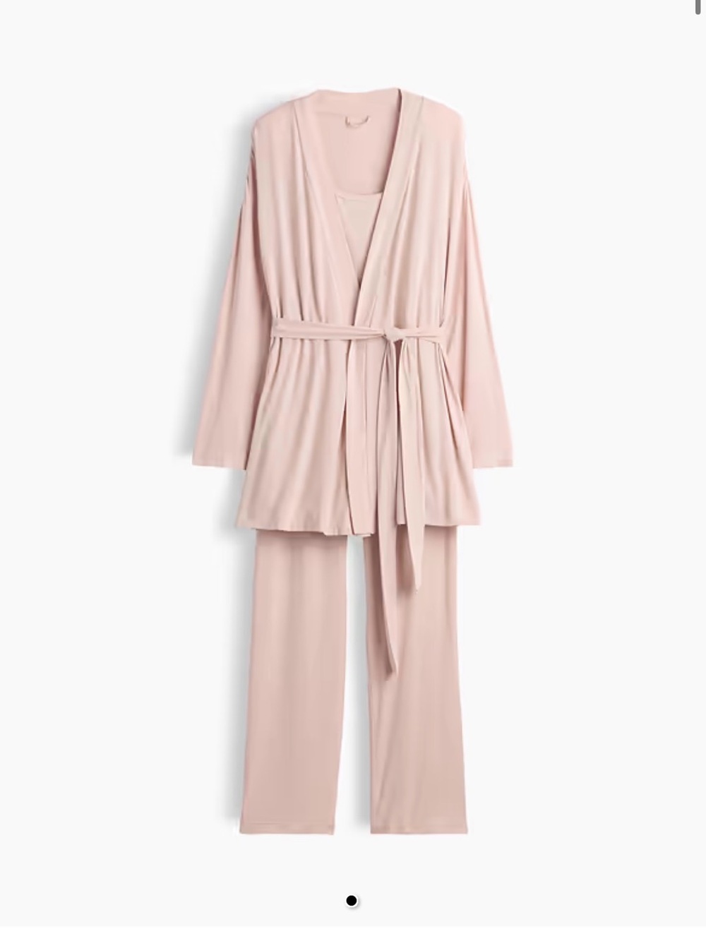 Women’s Soft Knit Robe & Pajama Set - Blush Pink